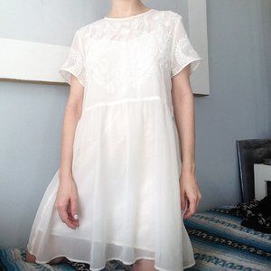 Free People white embroidered angel dress